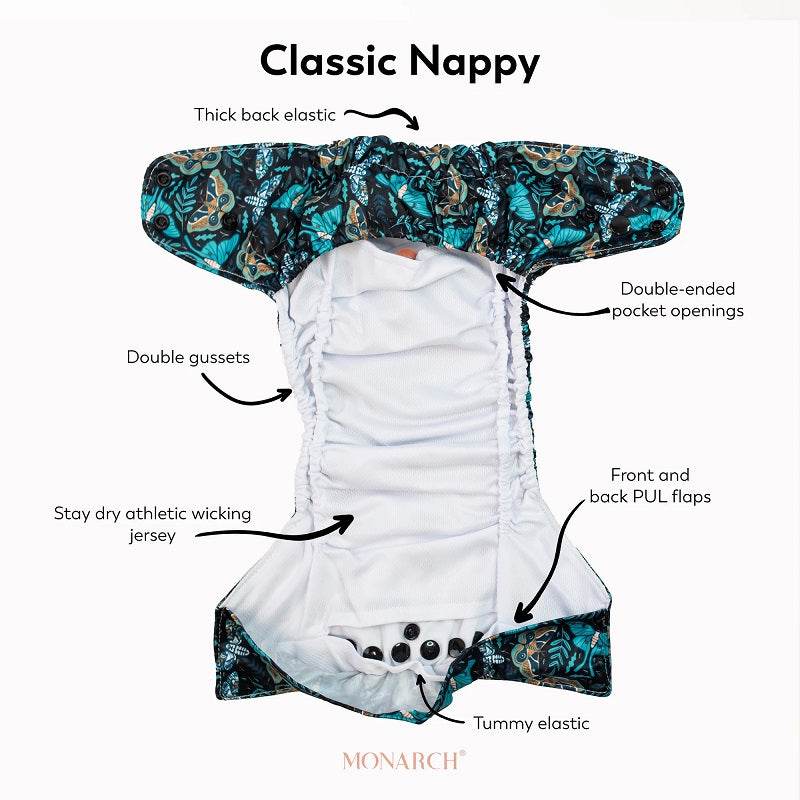 Monarch Classic Reusable Cloth Nappy 2.0 With Snaps - Paddington Baby - Image 2