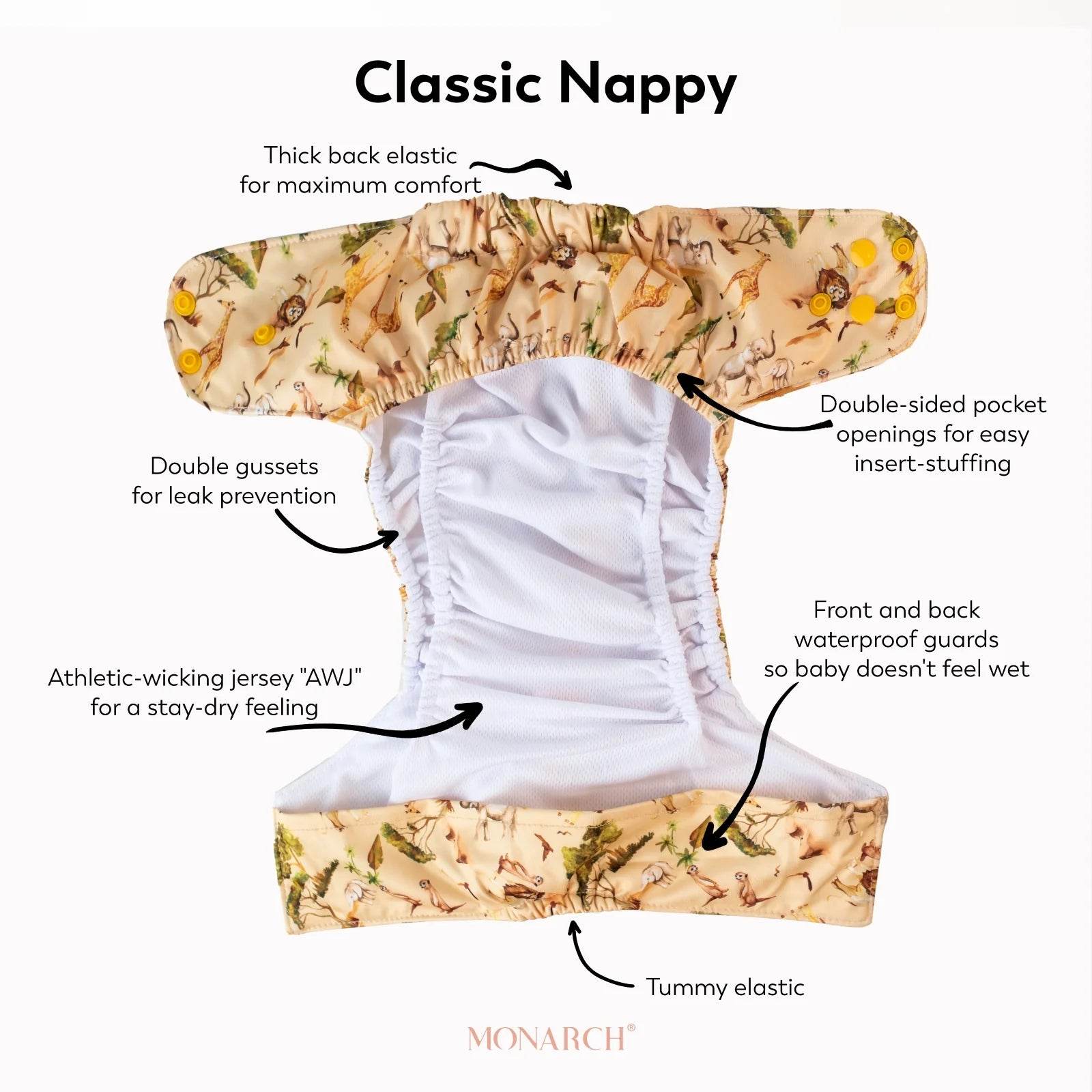 Monarch Classic Swim Nappy With Snaps - Snowstorm - Image 6