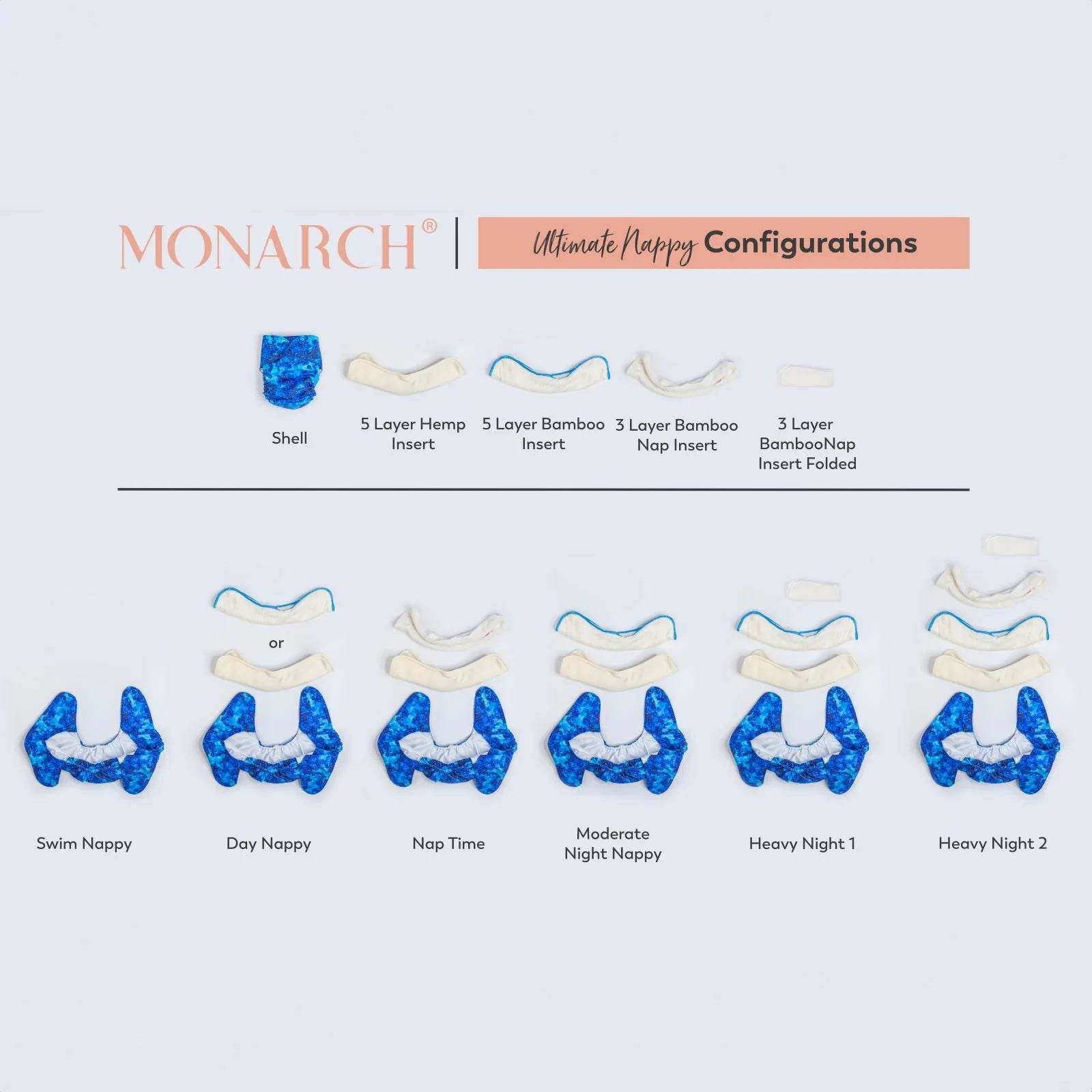 Monarch Ultimate Swim Nappy With Hook & Loop - Snowstorm - Image 3