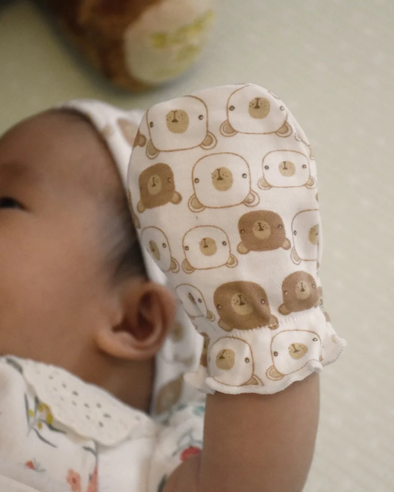 Playette 3 Pack Newborn Bear Mittens - Image 3
