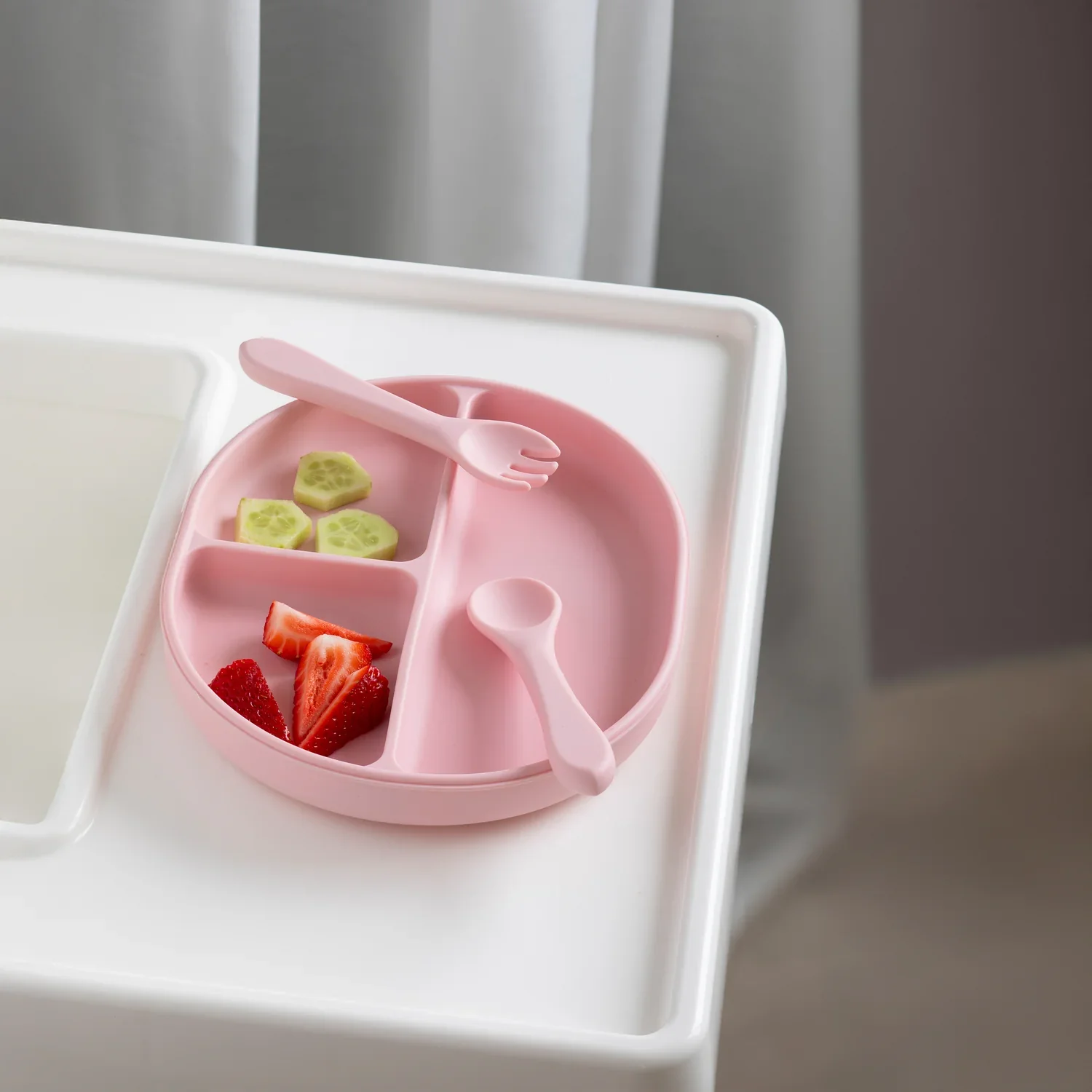 Playground Silicone Feeding Set - Light Pink - Image 2