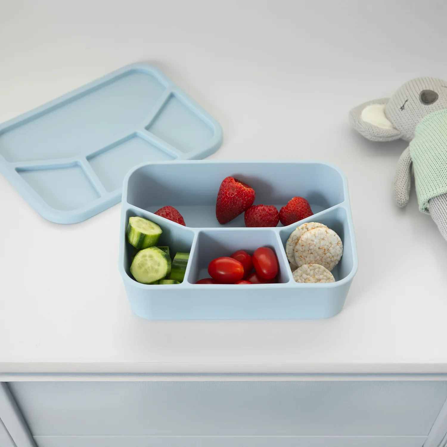 Playground Silicone Lunch Box Large - Dusty Blue - Image 3