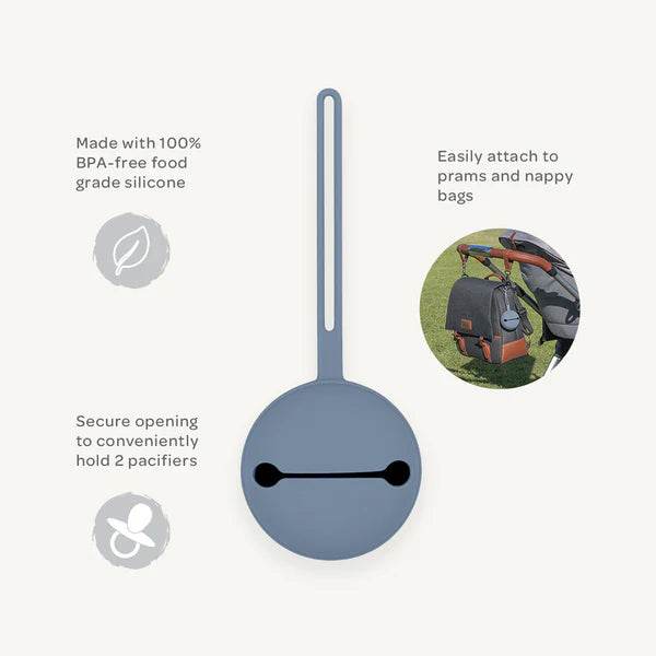 Playground Silicone Pacifier Case - Misty Blue - Image 5