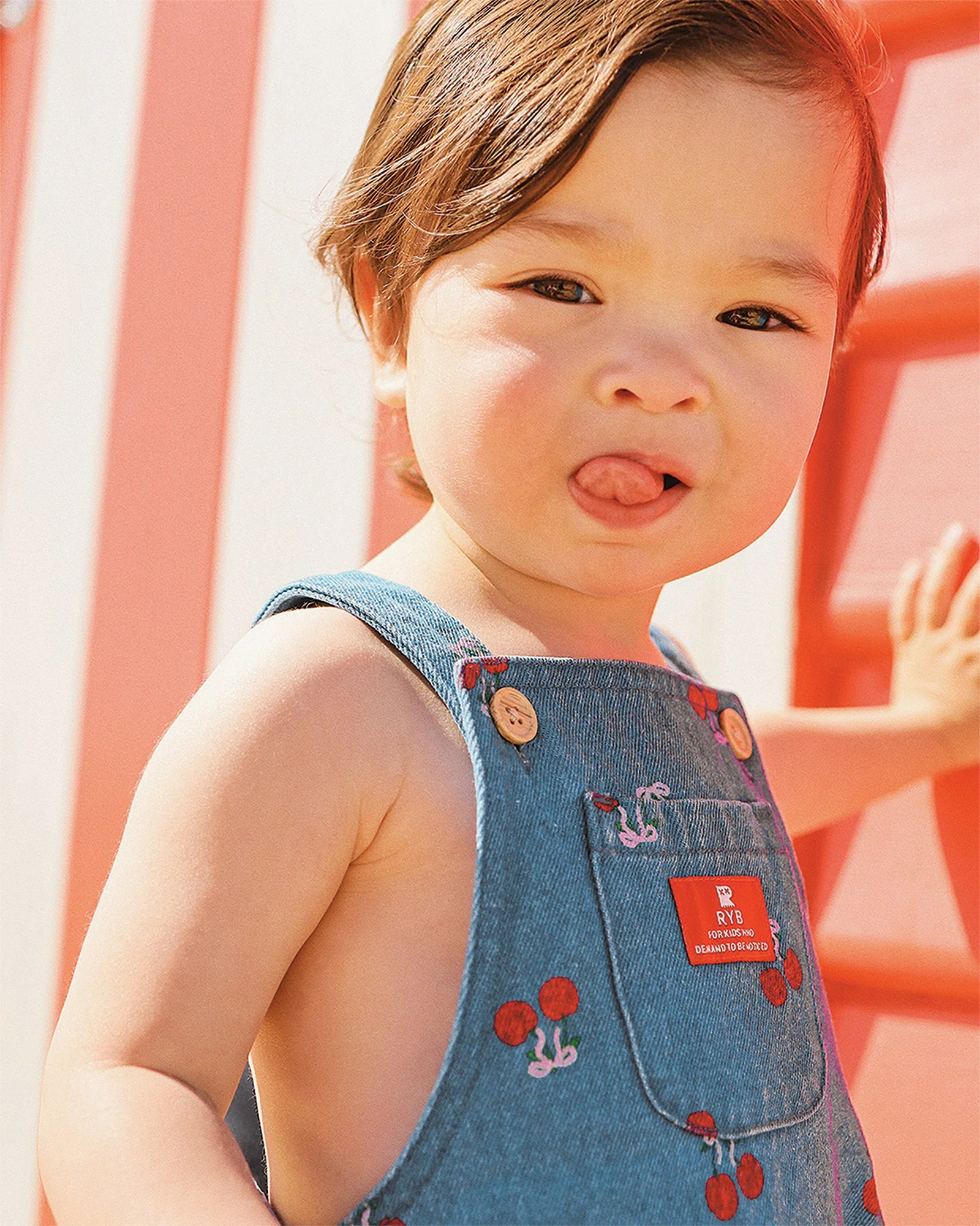 Rock Your Baby Cherry Trixie Baby Overall - Blue - Image 5
