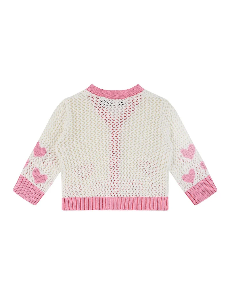 Rock Your Baby Heart Cardigan - Cream - Image 4