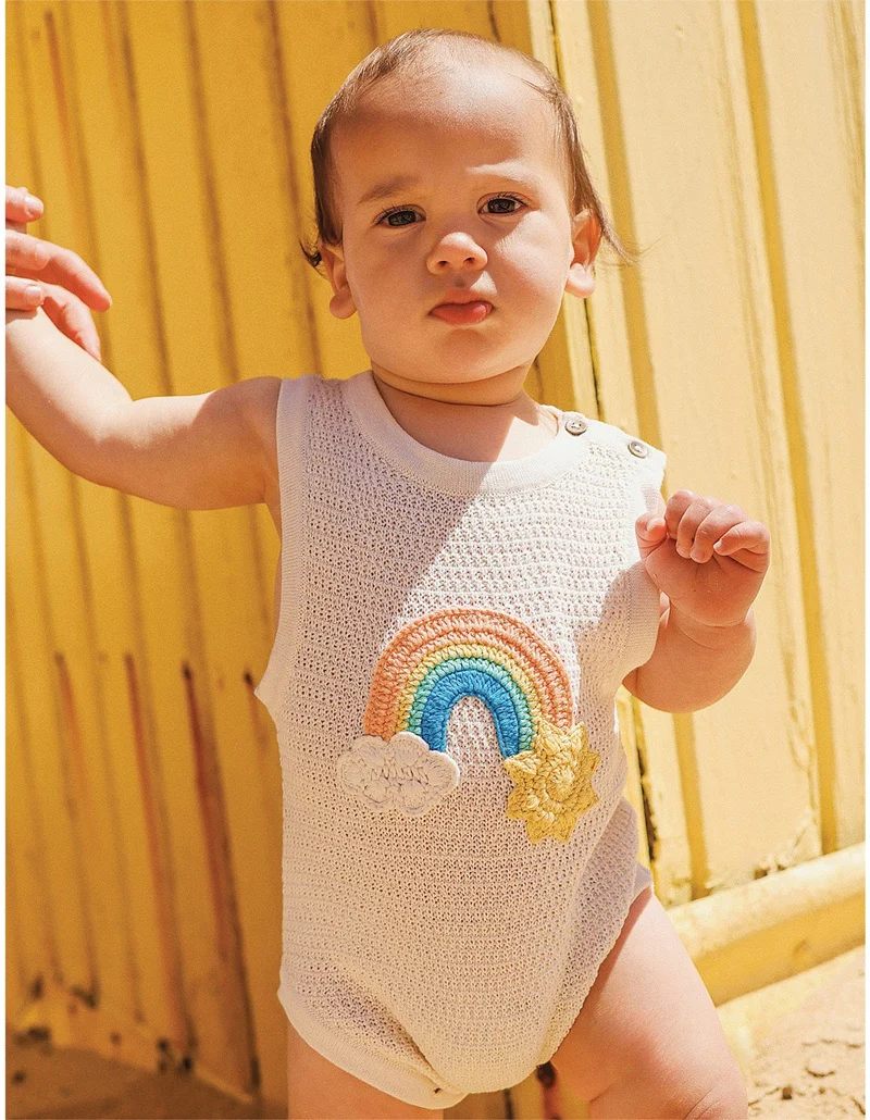 Rock Your Baby La Mer Knitted Romper - Cream - Image 2