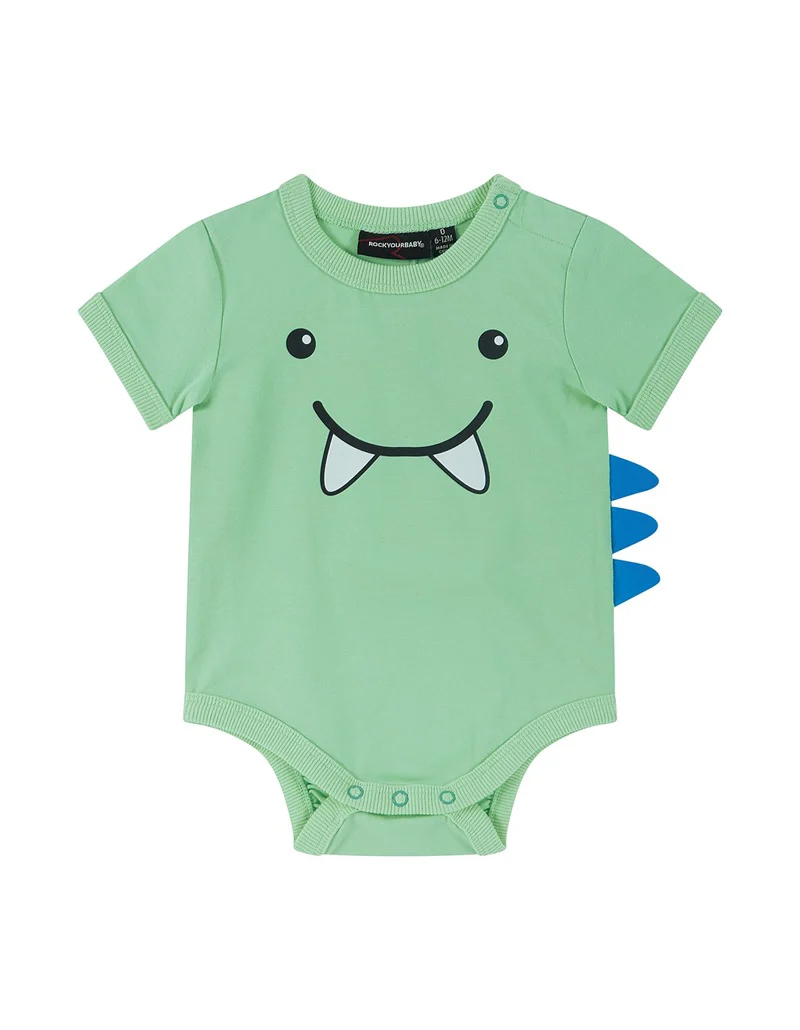 Rock Your Baby Little Dino 3D Bodysuit - Lagoon