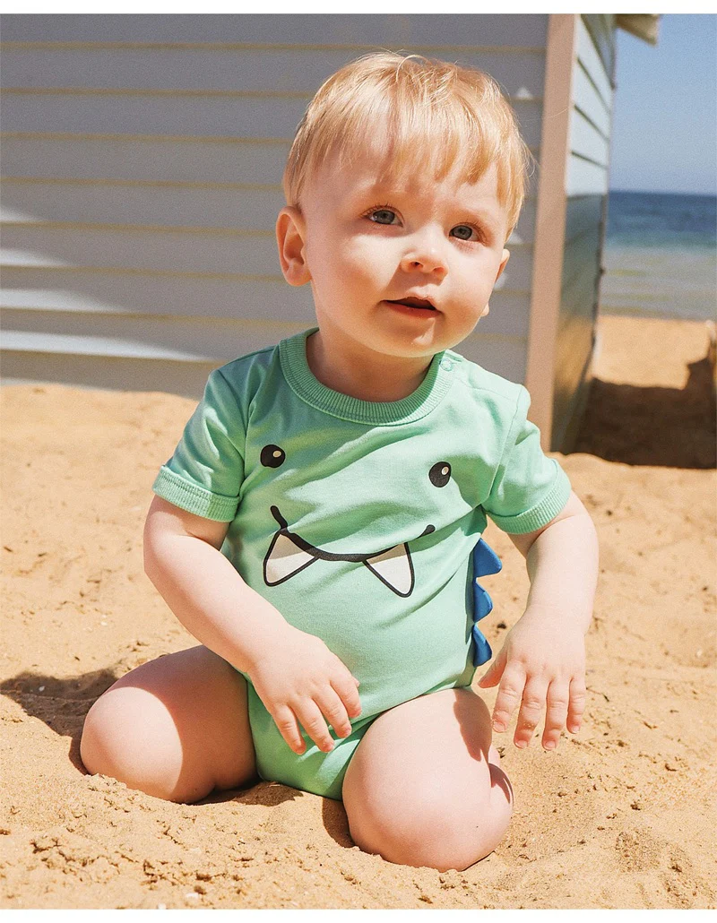Rock Your Baby Little Dino 3D Bodysuit - Lagoon - Image 2