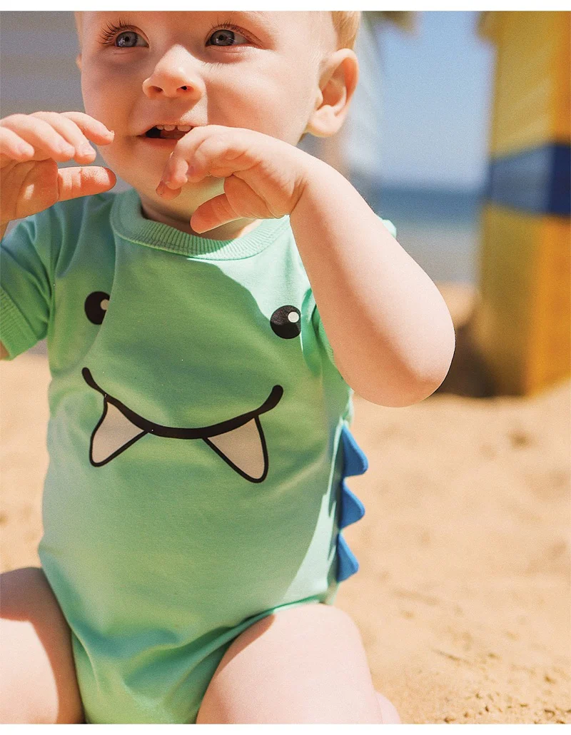 Rock Your Baby Little Dino 3D Bodysuit - Lagoon - Image 3