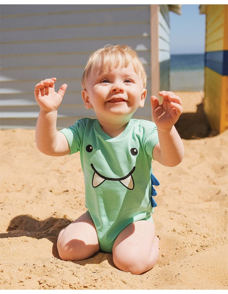 Rock Your Baby Little Dino 3D Bodysuit - Lagoon - Image 4