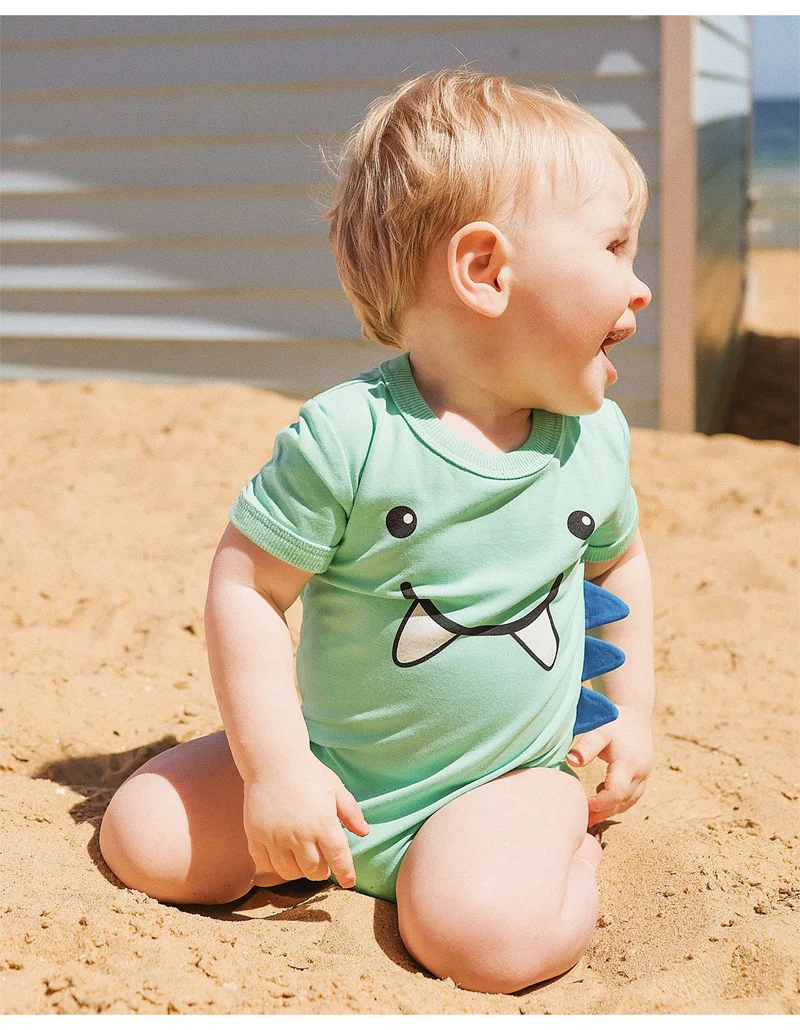 Rock Your Baby Little Dino 3D Bodysuit - Lagoon - Image 5