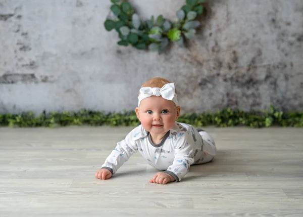 Tiny Twig Organic Long Sleeve Zipsuit - Elephant AOP - Image 4