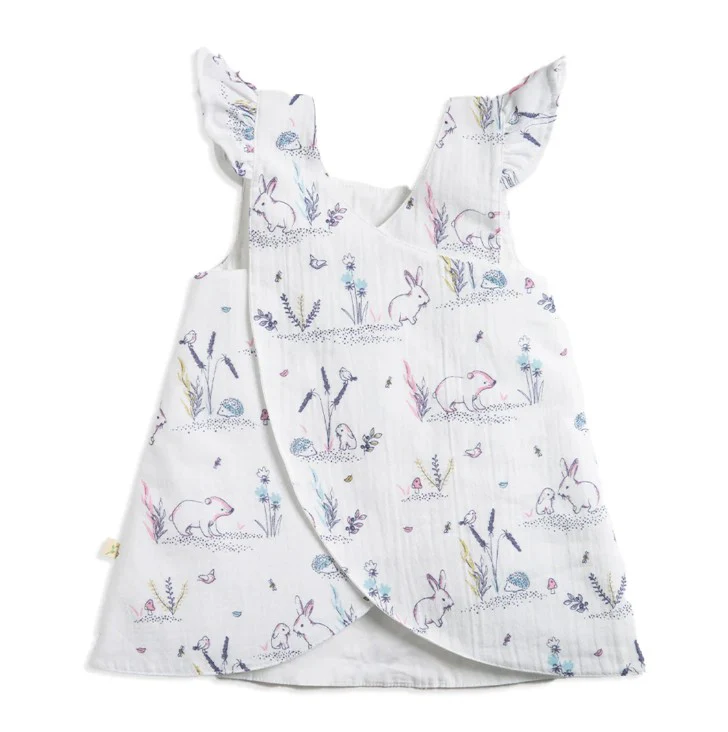 Tiny Twig Wrap Dress & Bloomer Set - Hibernation Crinkle - Image 2