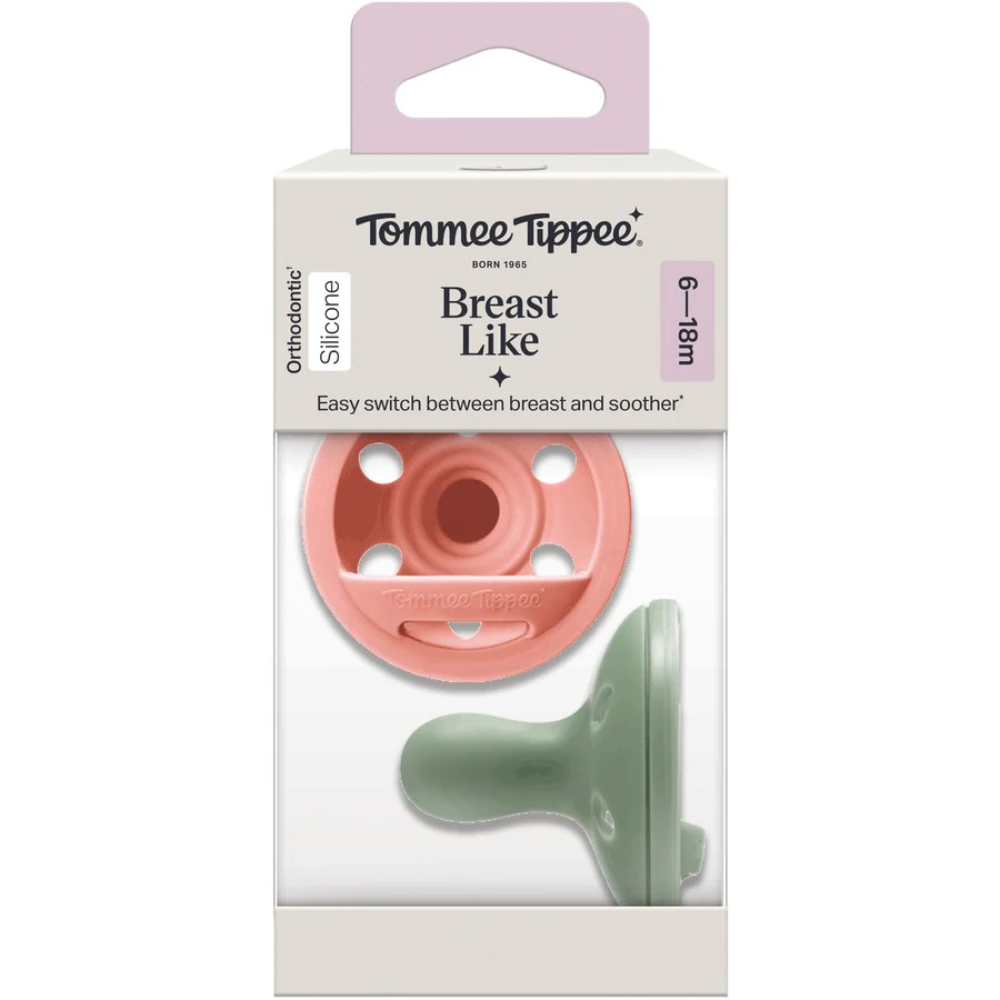 Tommee Tippee Breast-Like Silicone Soother 2 Pack 6-18 Months - Olive Pack