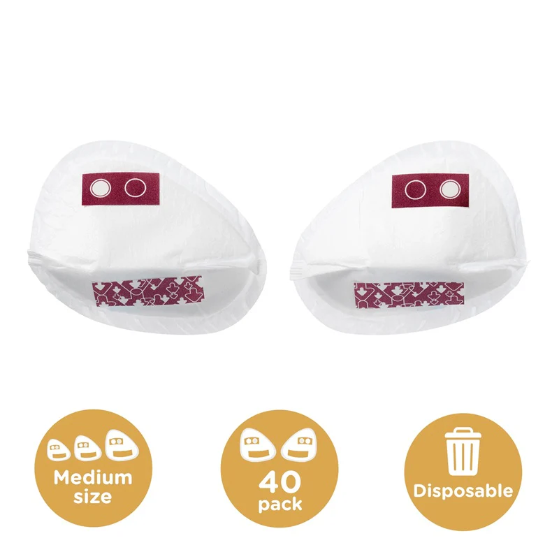 Tommee Tippee Made for Me Disposable Breast Pads Medium 40 Pack Absorbent - Image 3