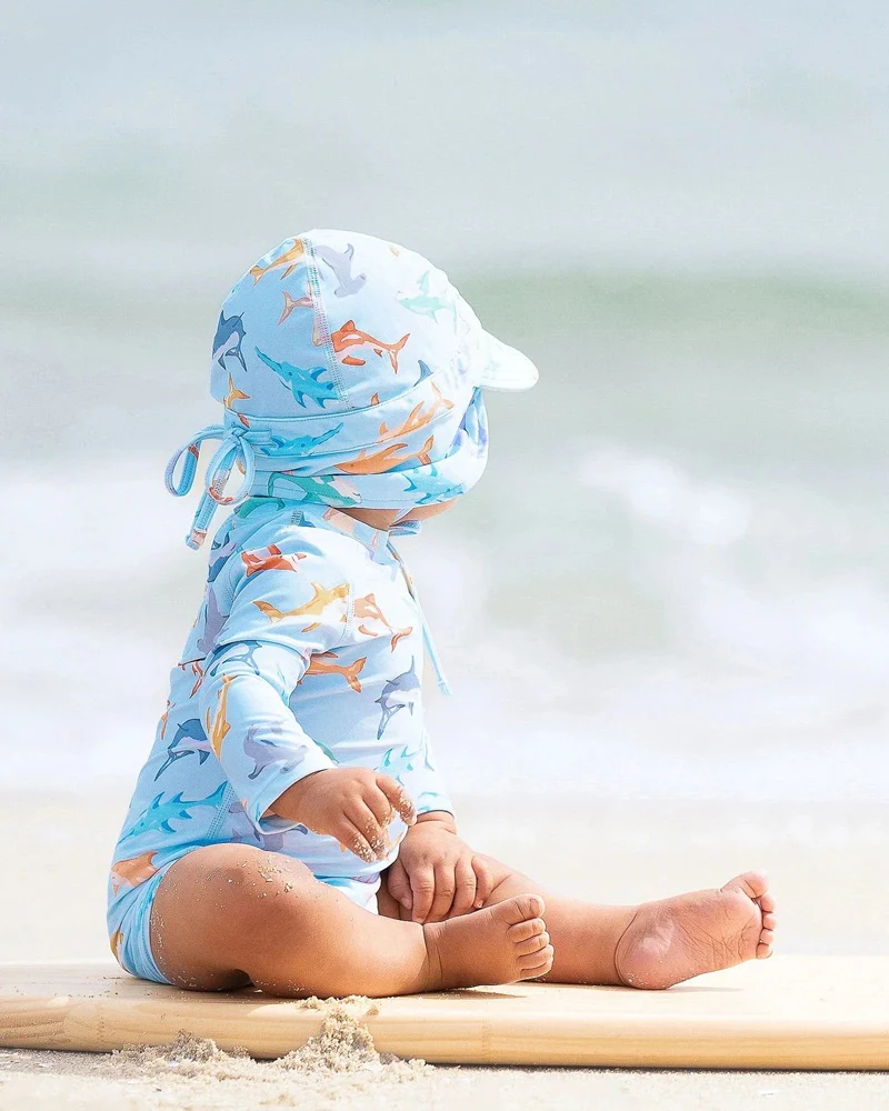 Toshi Swim Baby Flap Cap Classic - Sharky - Image 2